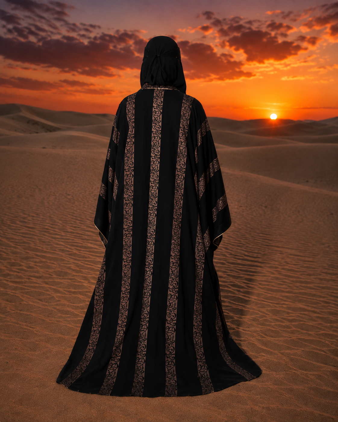 Arabic Khimar Abaya Black